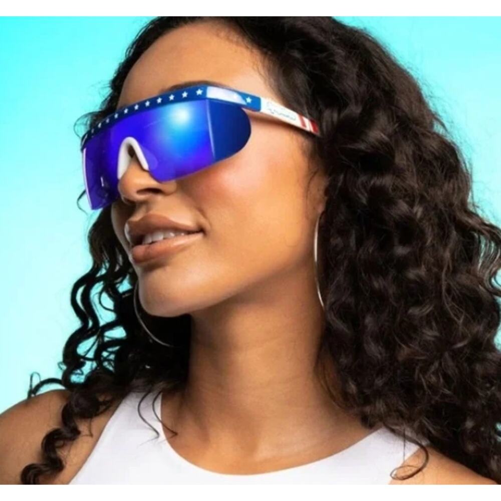 Tipsy Elves Say Can You See Patriotic Sunglasses, Stars & Stripes, Unisex NWT - Picture 5 of 6
